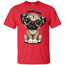 Load image into Gallery viewer, PUG DOG - Cute Pug Puppy Dj Wearing Headphones and Glasses T Shirt & Hoodie