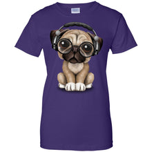 Load image into Gallery viewer, PUG DOG - Cute Pug Puppy Dj Wearing Headphones and Glasses T Shirt & Hoodie