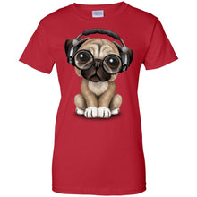 Load image into Gallery viewer, PUG DOG - Cute Pug Puppy Dj Wearing Headphones and Glasses T Shirt & Hoodie