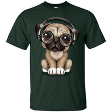 Load image into Gallery viewer, PUG DOG - Cute Pug Puppy Dj Wearing Headphones and Glasses T Shirt & Hoodie