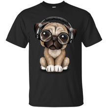 Load image into Gallery viewer, PUG DOG - Cute Pug Puppy Dj Wearing Headphones and Glasses T Shirt & Hoodie
