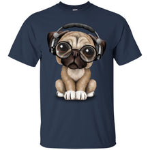 Load image into Gallery viewer, PUG DOG - Cute Pug Puppy Dj Wearing Headphones and Glasses T Shirt & Hoodie