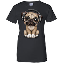 Load image into Gallery viewer, PUG DOG - Cute Pug Puppy Dj Wearing Headphones and Glasses T Shirt & Hoodie
